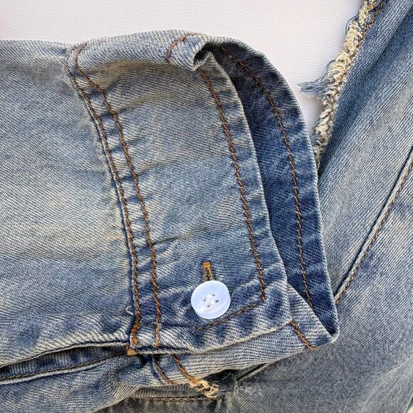 Jaded Gypsy Ozzie Tunic Shirt Sz S/M 100% Cotton Chambray Oversized Hippie Boho - Picture 6 of 8